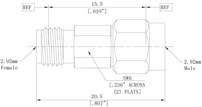 2.92mm Male to 2.92mm Female Adapter