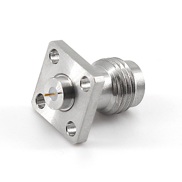 2.4mm Female Connector panel mount,4 Hole Flange,Metal through