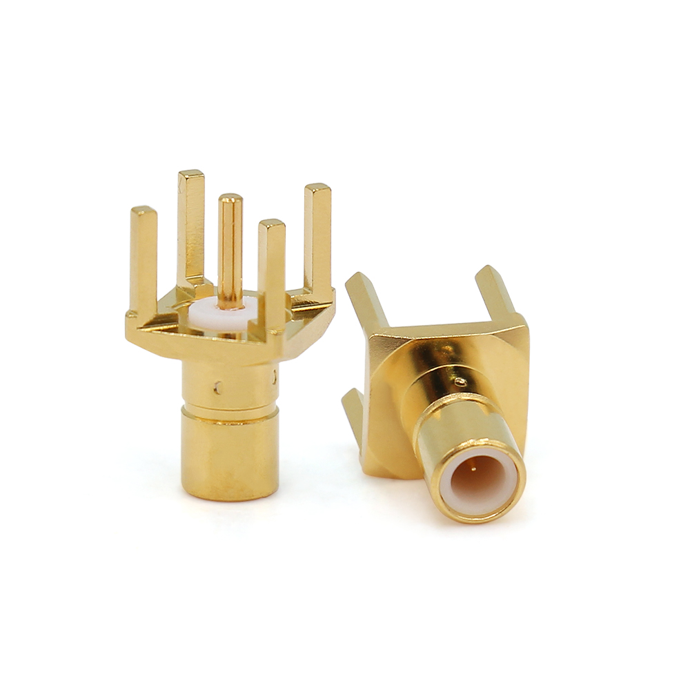 Vertical SMB Male PCB Mount 4GHz 50Ω | VSWR 1.20 Gold Plated