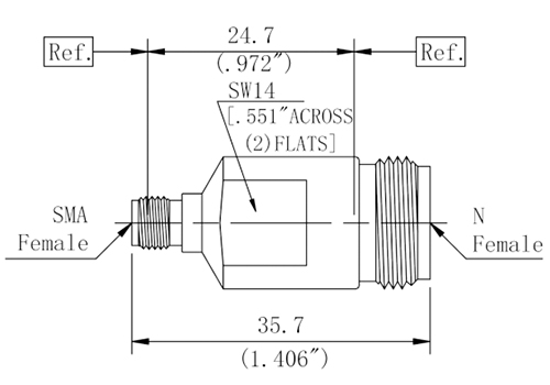 N Female to SMA Female Adapter