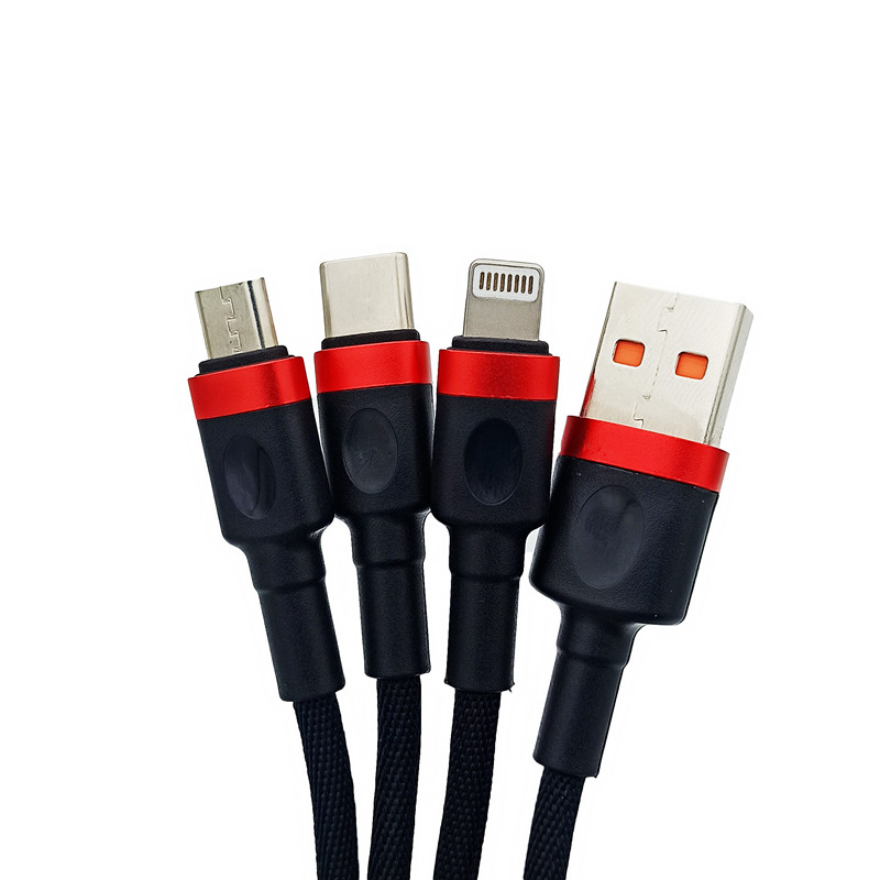3 in 1 USB-A to USB-C and Micro-USB Lightning Cable