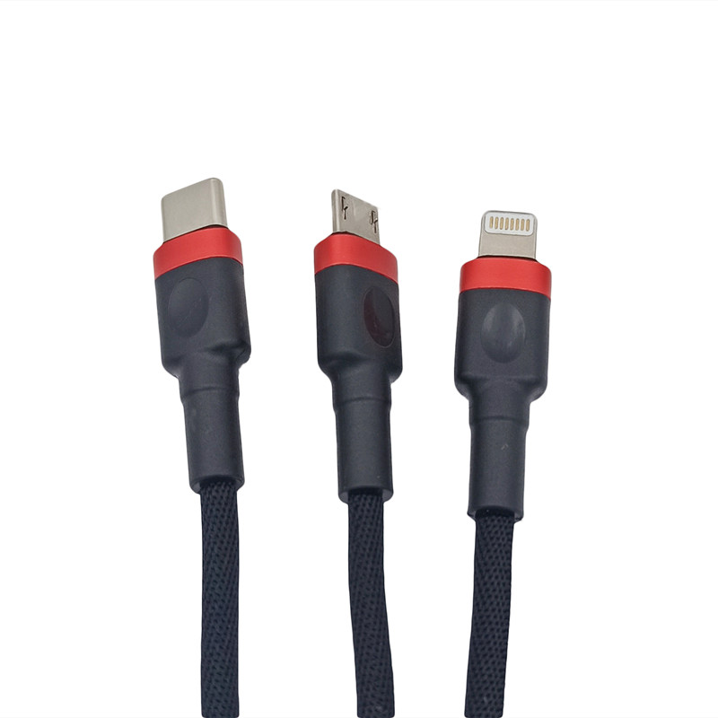 3 in 1 USB-A to USB-C and Micro-USB Lightning Cable