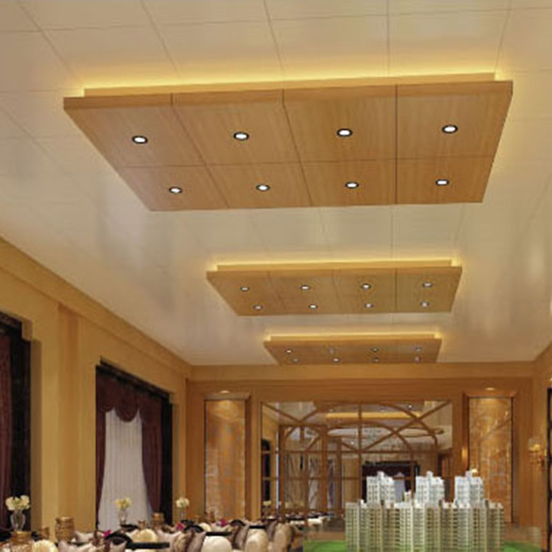 Wooden Aluminum Square Light Ceiling Tiles