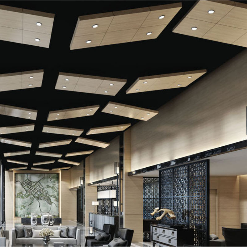 Wooden Aluminum Square Light Ceiling Tiles
