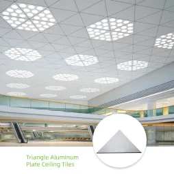 Interior Decorative Triangle Aluminum Plate Ceiling Tiles