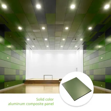 PE PVDF Solid green color aluminum composite panel