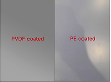 What is the difference between PE and PVDF coatings for aluminum composite panels?