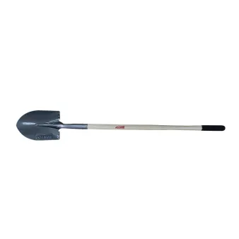 Round Shovel With Long Wooden Handle