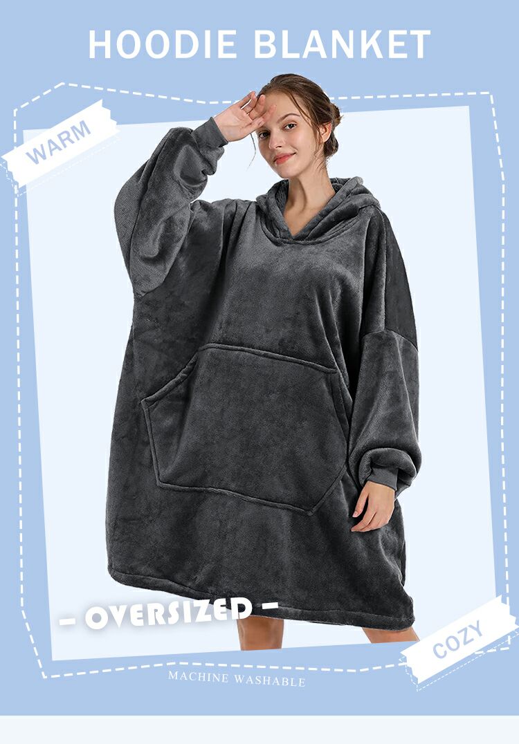 Wholesale Wearable Oversized Sweatshirt Blanket Sherpa Hoodie Blanket