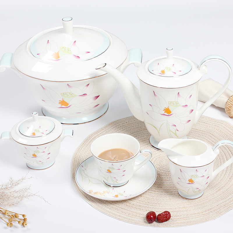 Ceramic Golden Design Bone China Dinner Set Tableware Round Dinnerware Plate Sets