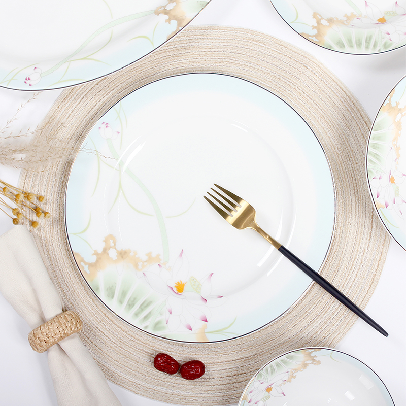 Ceramic Golden Design Bone China Dinner Set Tableware Round Dinnerware Plate Sets