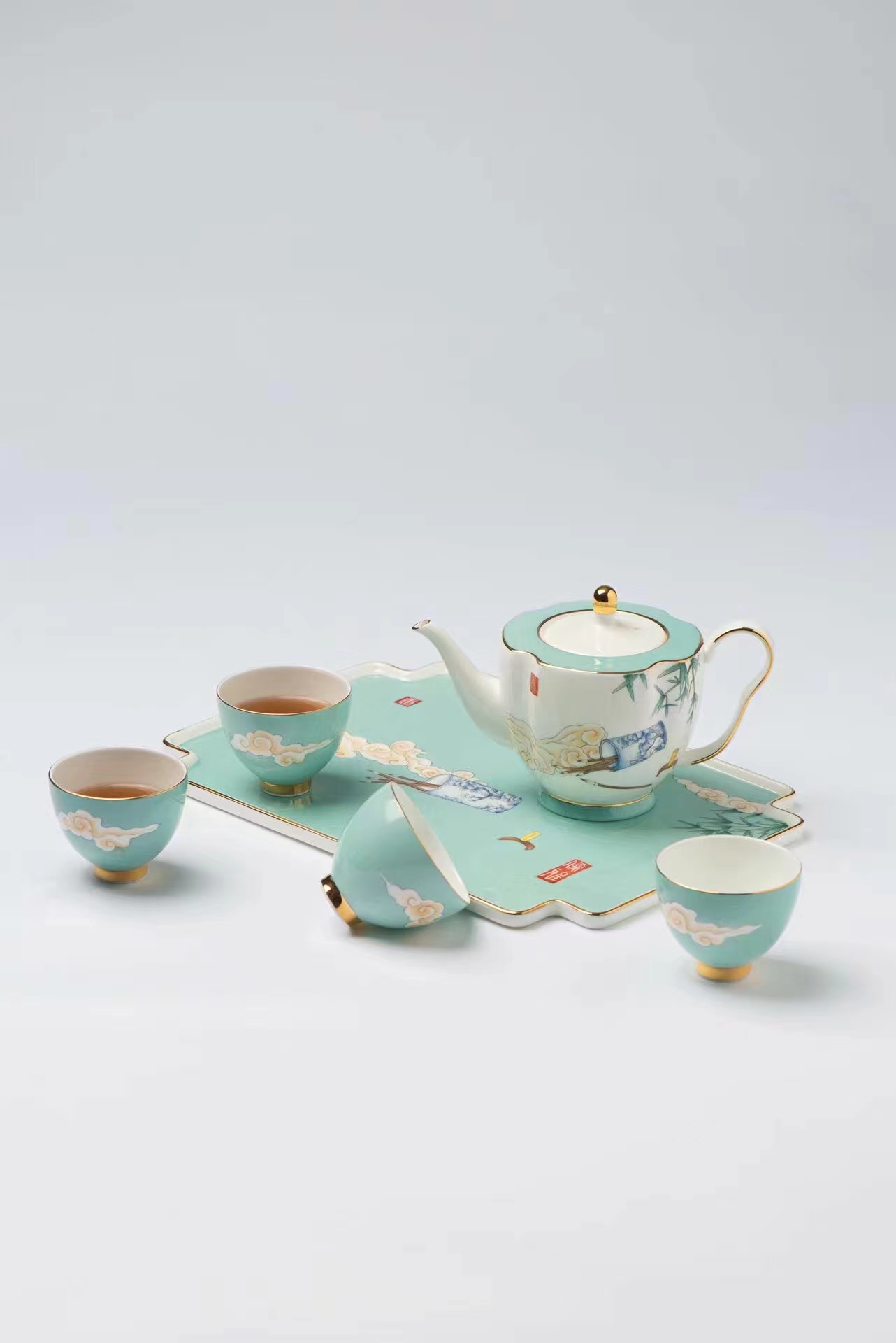 hand painted tea set