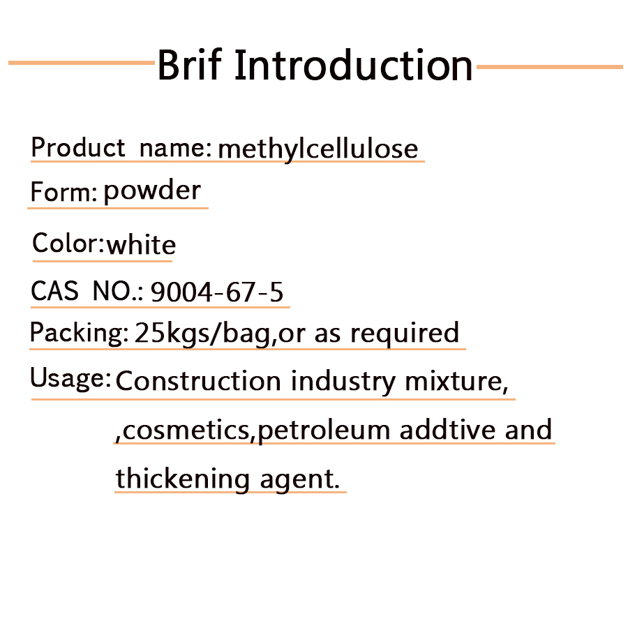 methylcellulose for construction cosmetics and petroleum additive