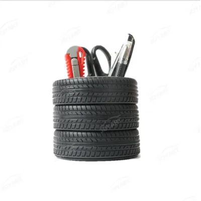 Tire-shaped pen holder