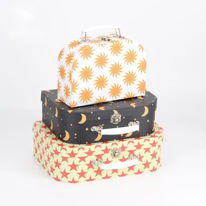Mini Bag Kid Suitcase Set Print Supplier Custom Baby Cardboard Packing for Child Gift Packaging Handmade