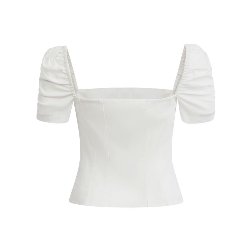 T-Shirt Large Size Square Neck Bubble Sleeve