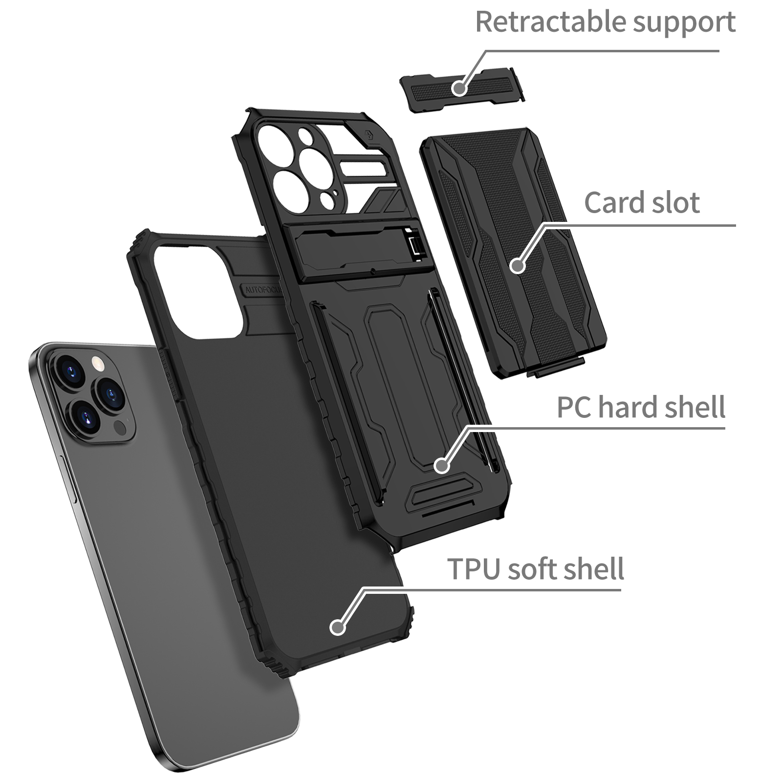 Detachable Card Slot Phone Case