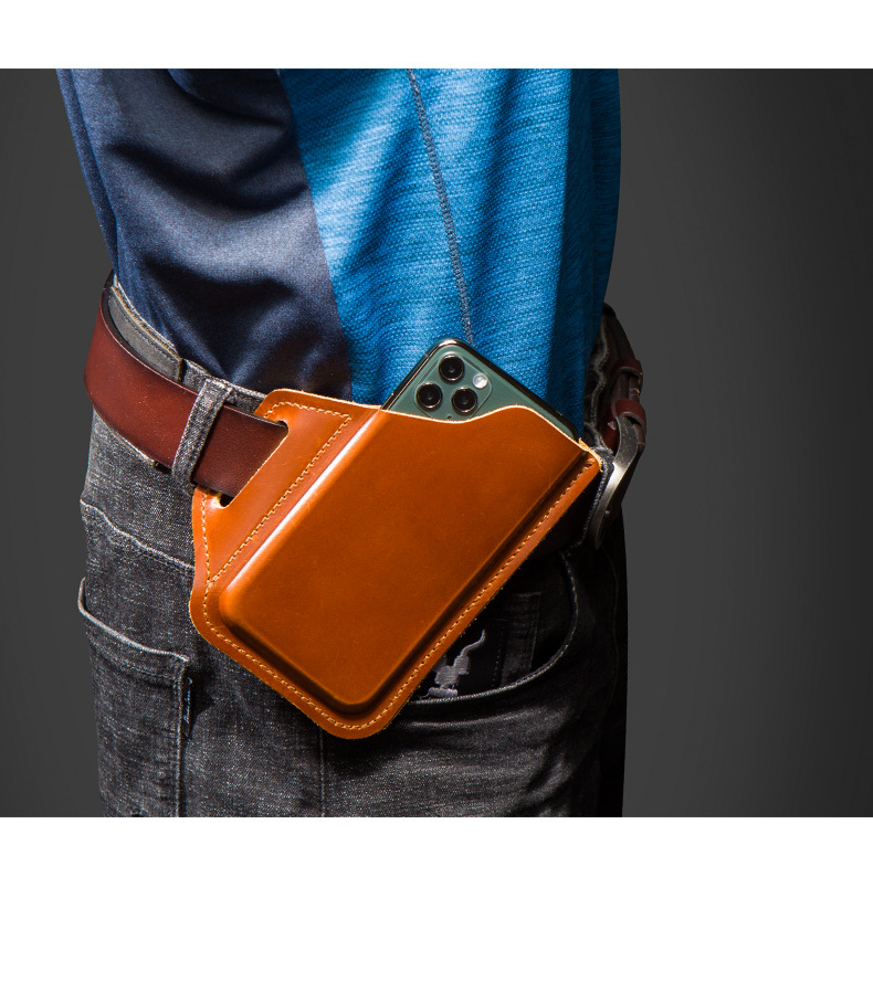 Genuine Leather Waist Bag for Phone