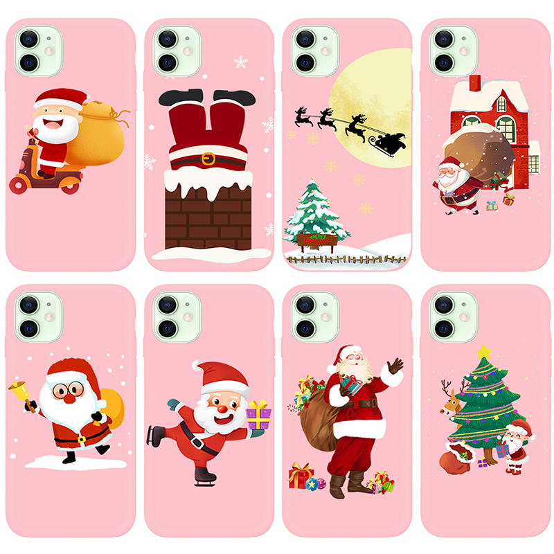 Christmas Mobile Accessories Pink TPU Phone Cover