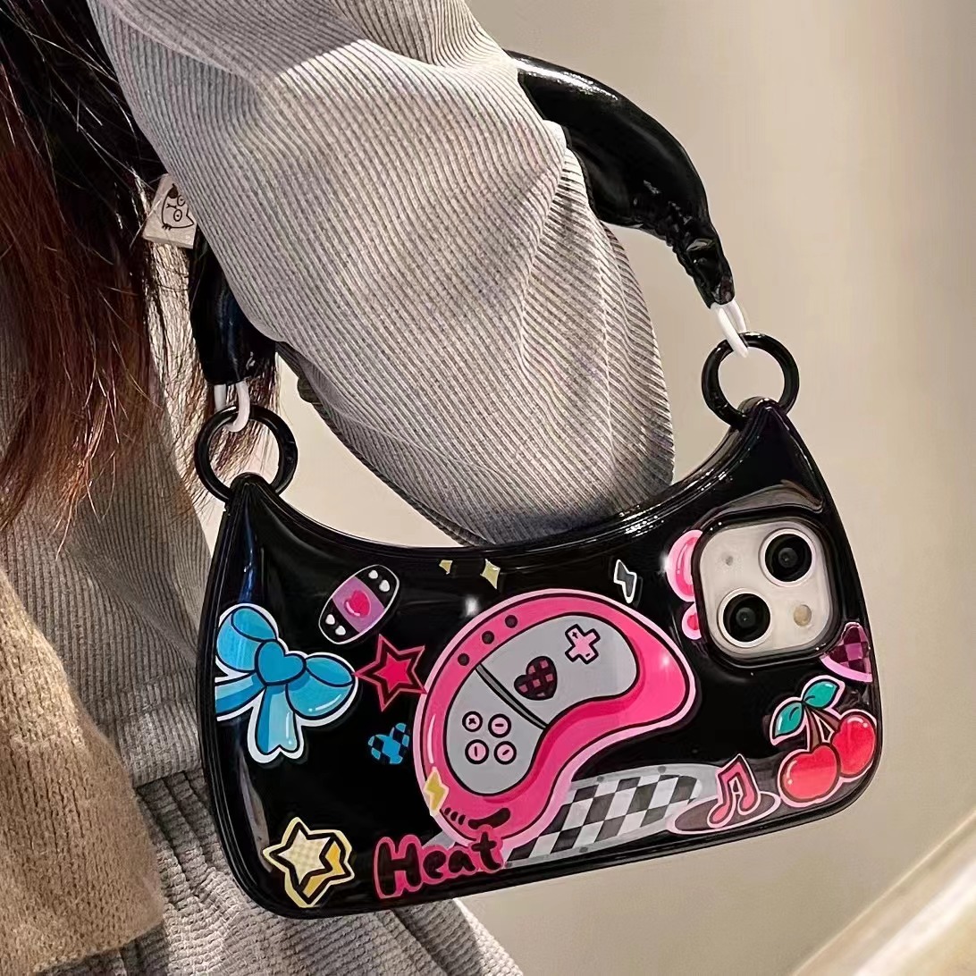 Flower Oil Painting Mobile Phone Bag