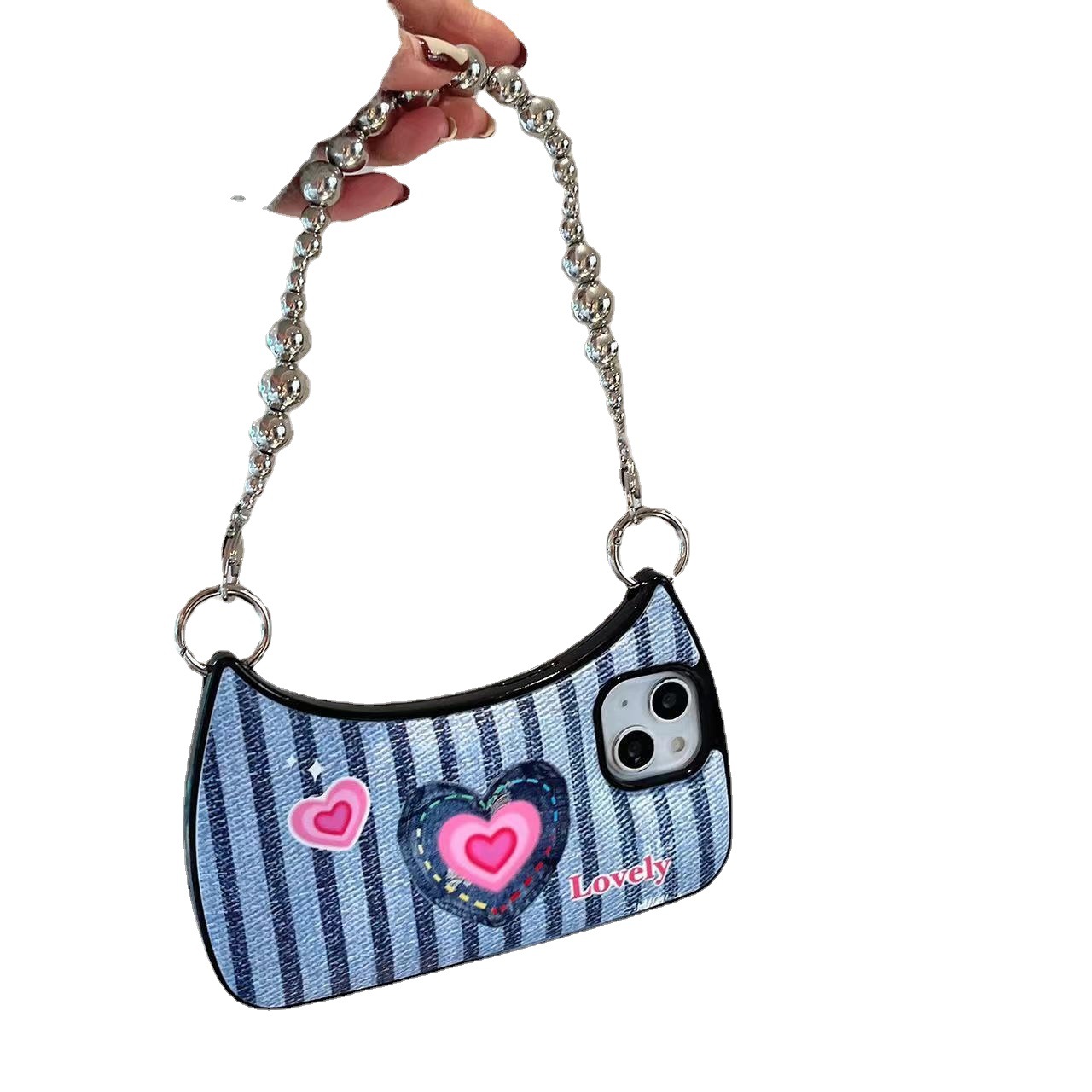 Stripe Painting Mobile Phone Bag