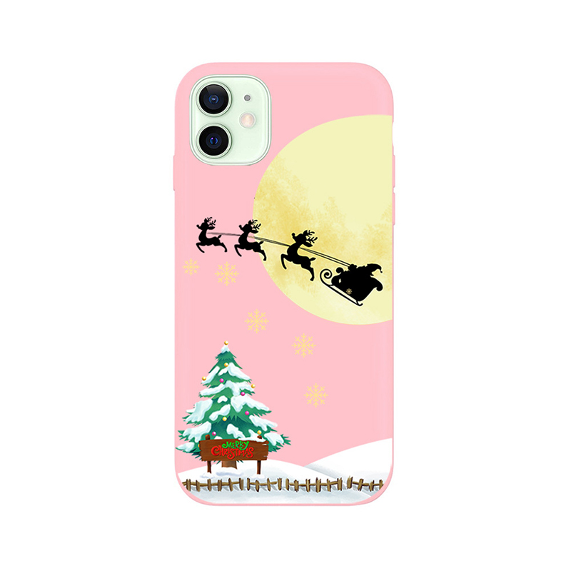 Christmas Mobile Accessories Pink TPU Phone Cover