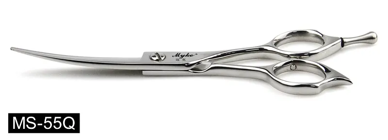 MS-55Q Curved hair cutting scissor even length handle