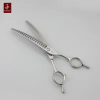 140-60Q tesoura de corte de cabelo de lâmina curva estilo asiático