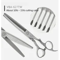VBA-625TW 6 pouces 25 dents japonais en acier de haute qualité ciseaux de coupe de cheveux professionnels d'environ 30% rapport de coupe
