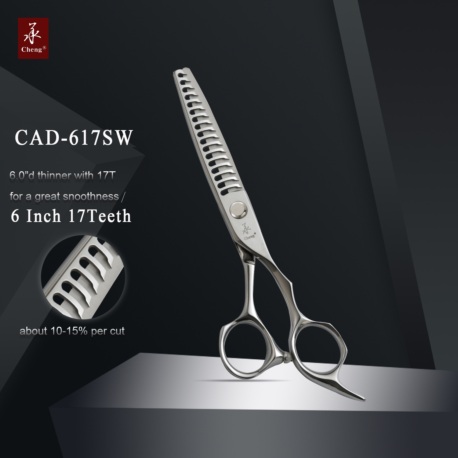 AAD-6.2Z 6.2 inç Saç Kesme Makası Büyük Parmak Deliklerinin Saç Kesimi İçin Profesyonel