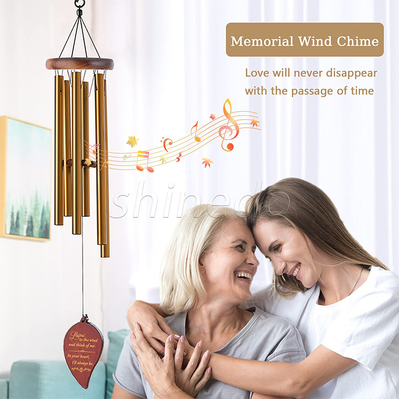 BANBERRY DESIGNS - Campanelli A Vento Commemorativi Per Mamma, Con Cuore E Scritta "Perché Qualcuno Che Amiamo è In Cielo", Circa 53 Cm, Regalo Cordoglio