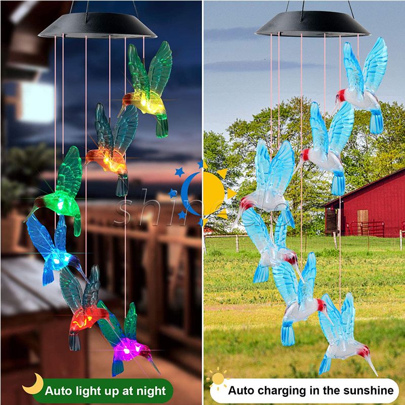 Solar Hummingbird Wind Chimes