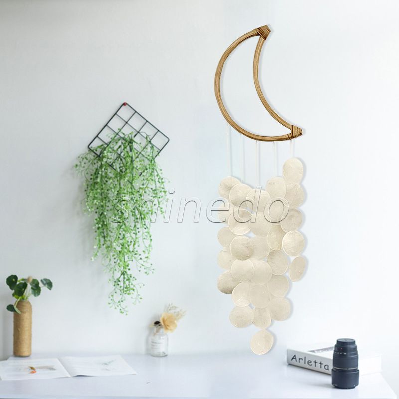 Home Ocean Decor Hanging Bell Moon Seashell Wind Chimes