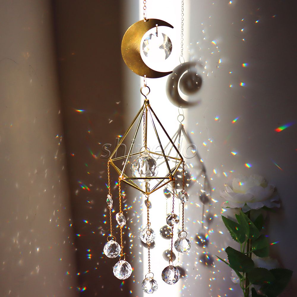 Wonderful Sun Catcher Unique Moon Phase Crystal Prisms SunCatchers