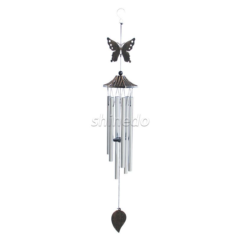 Butterfly Wind Chimes Outdoor with Leaf Hanging