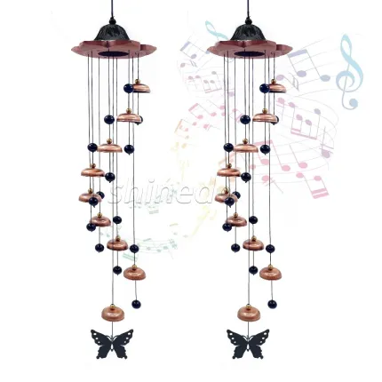 Butterfly Spiral Wind Chimes with 9 Bells
