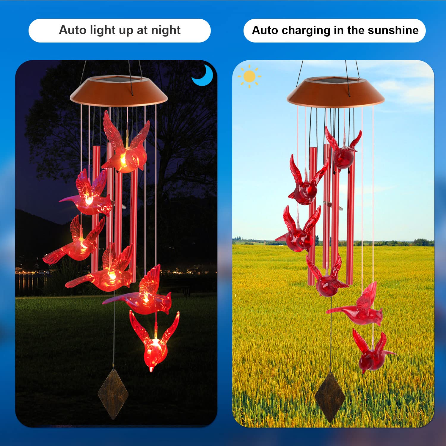 Red Bird Solar Wind Chime