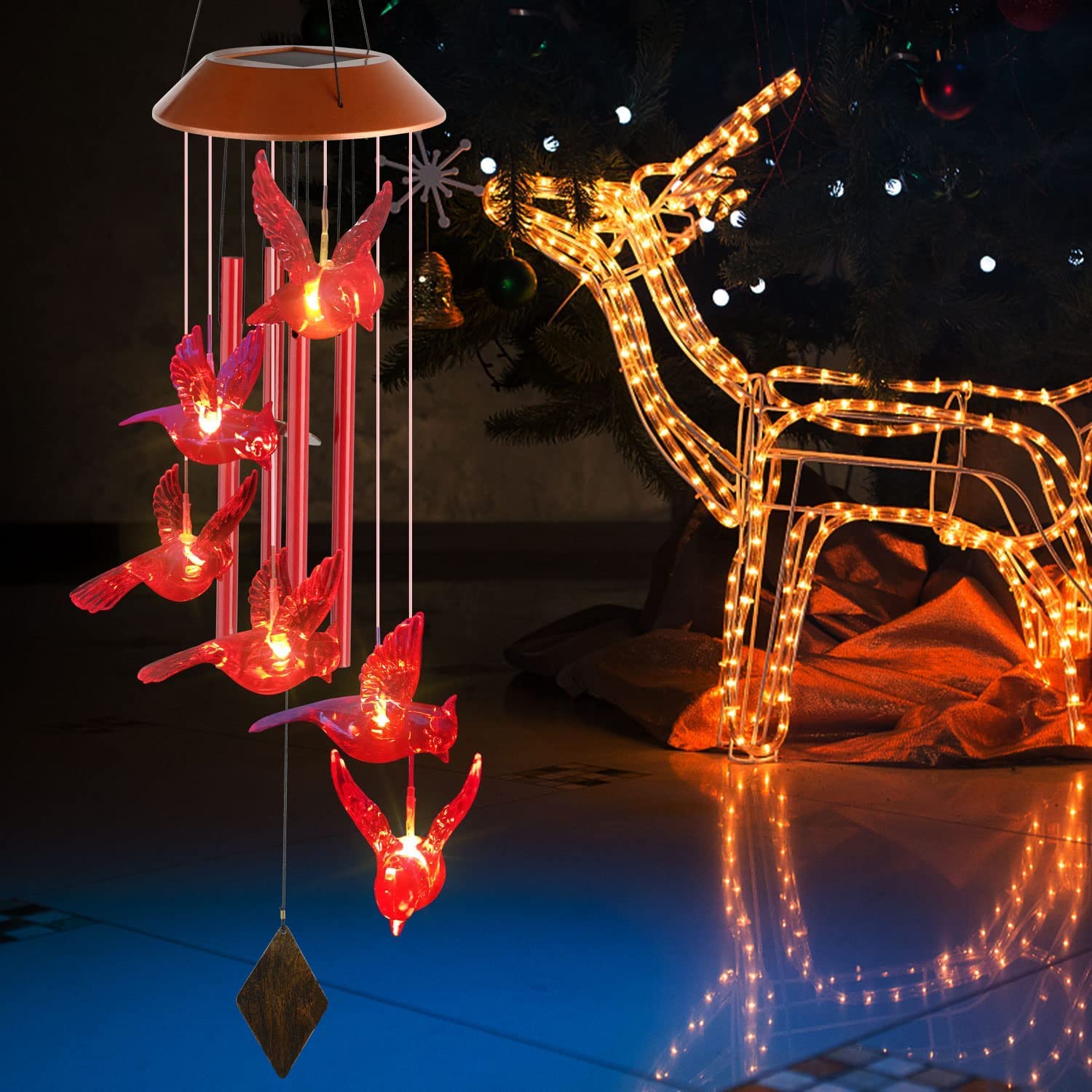 Red Bird Solar Wind Chime