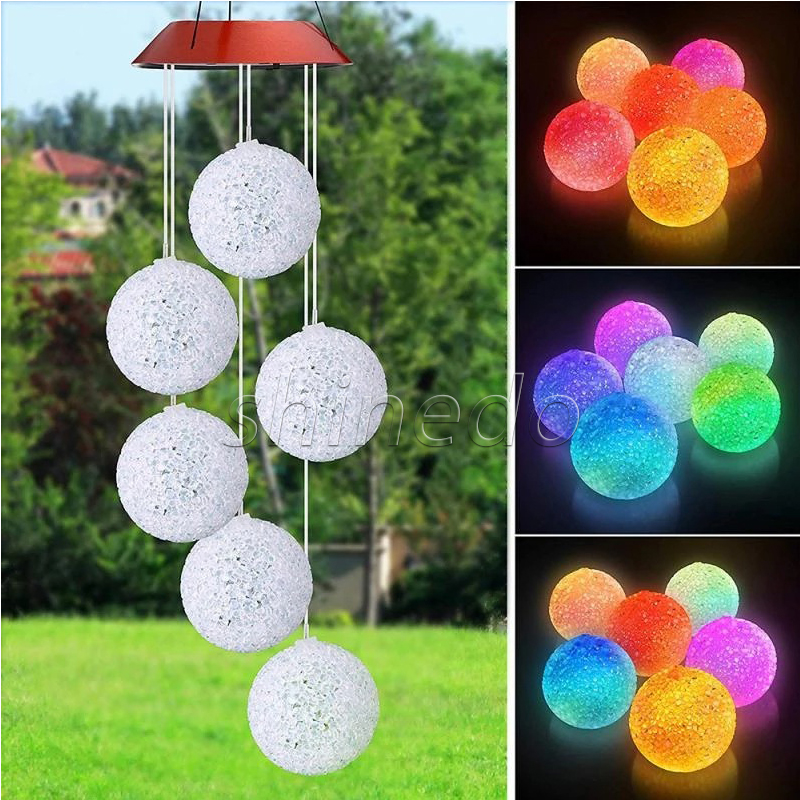 Crystal Ball Solar Lights Wind Chimes