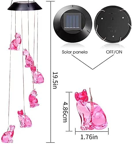 Solar Cat Wind Chimes