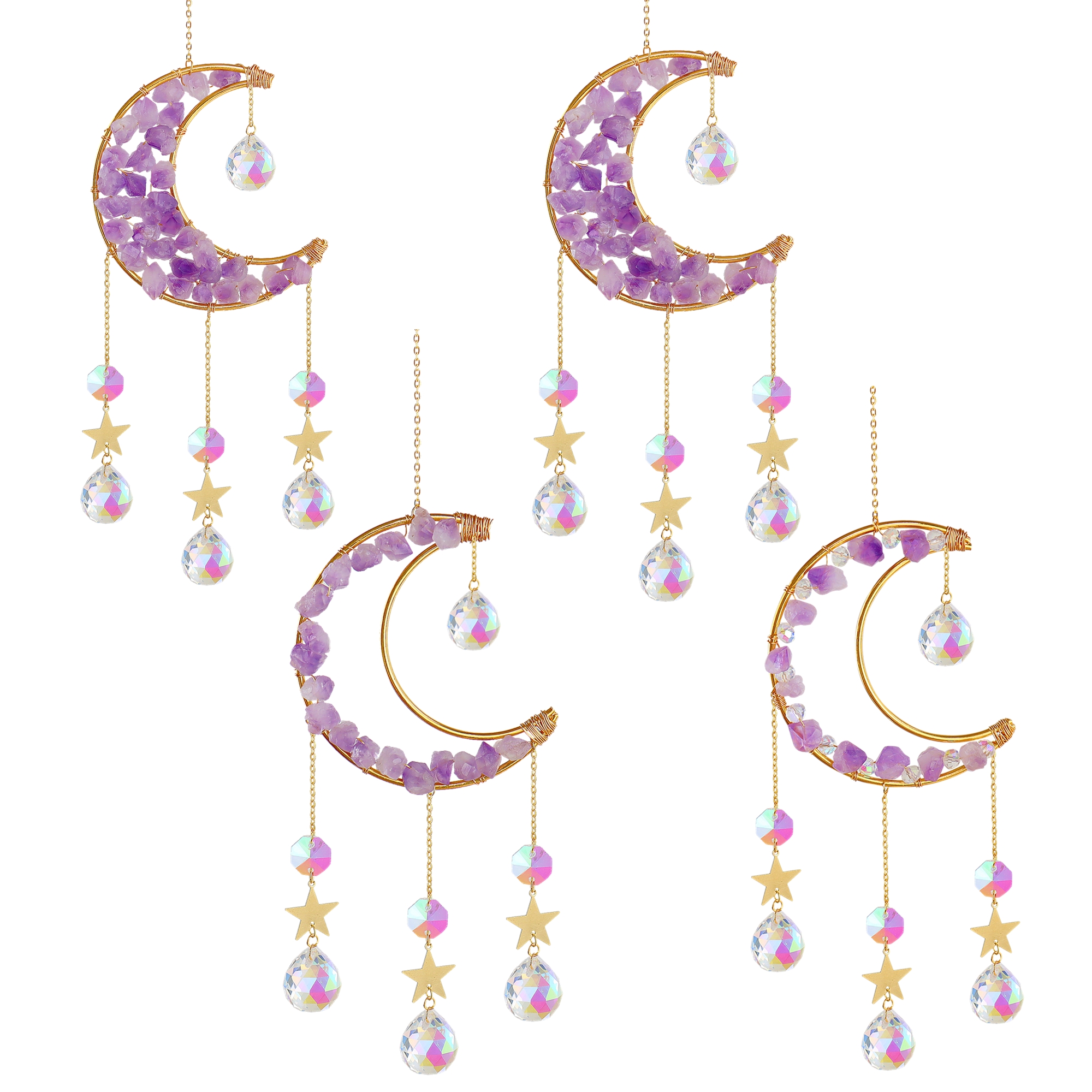 Hanging Moon Crystal Suncatchers