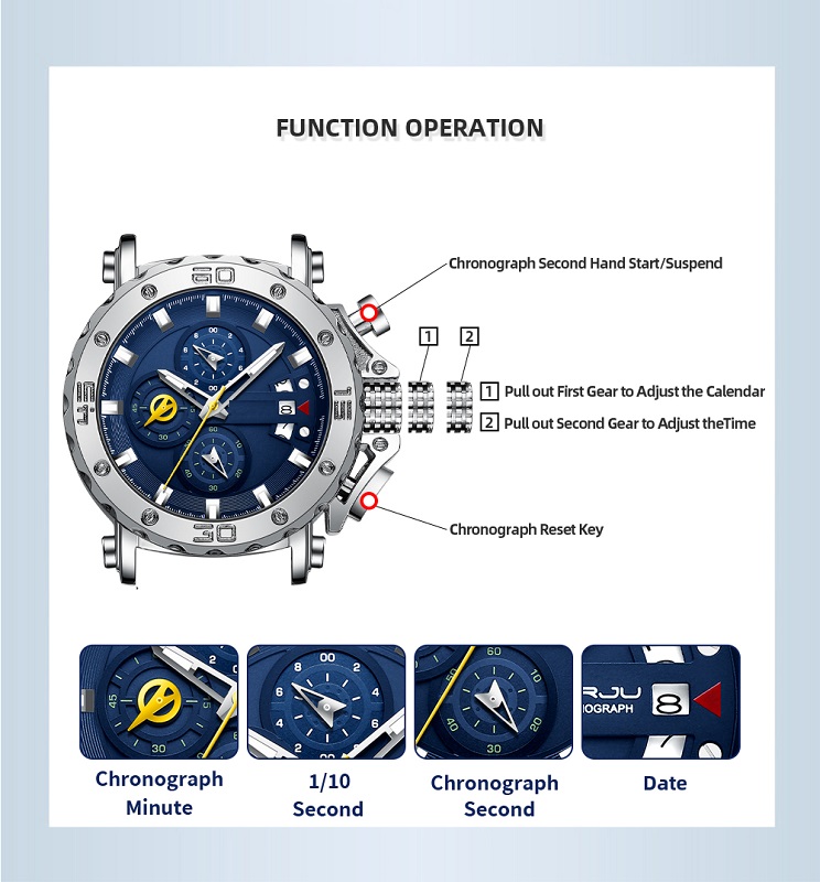 Fashion sports chronograph watch NM 02