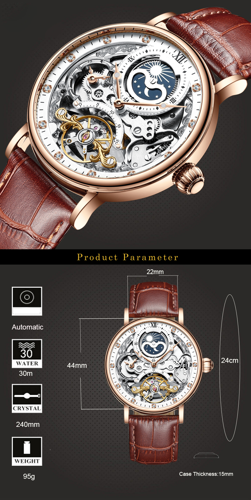 Skeleton Tourbillon Automatic Watch CA-137