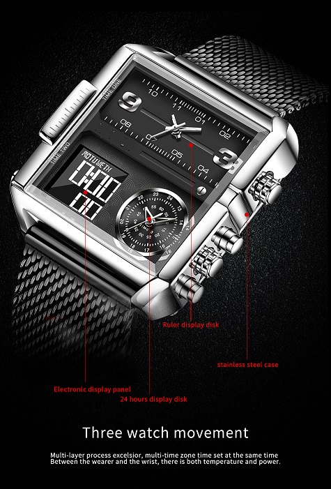 Luxury square sport digital watches ND04