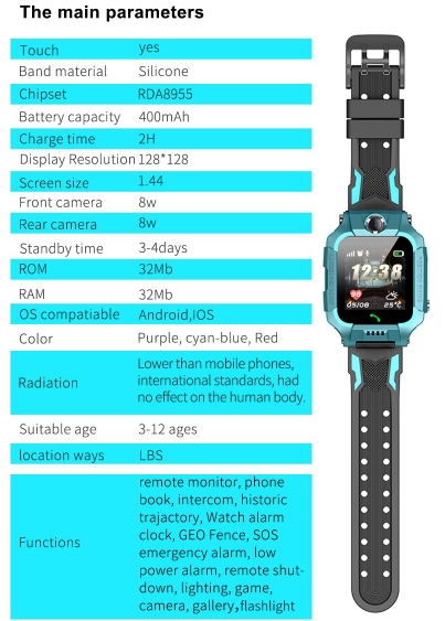 Rotating Dual Camera Children Smart Watch NK06