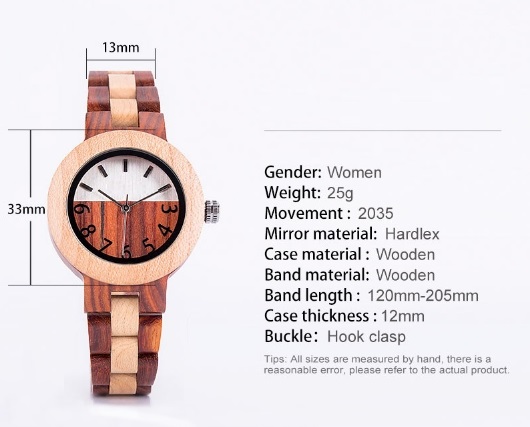 Wooden Red Sandalwood Fashion watch NW06