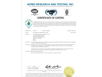 WaterSense Certificate