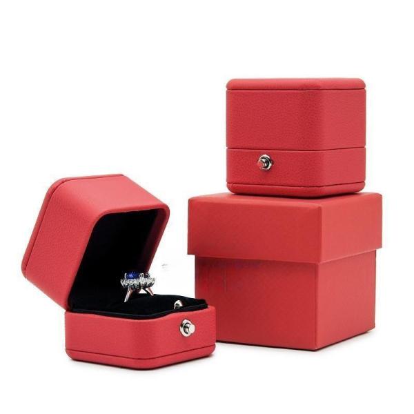 Hot stamping custom logo personalized unique wedding ring jewelry box