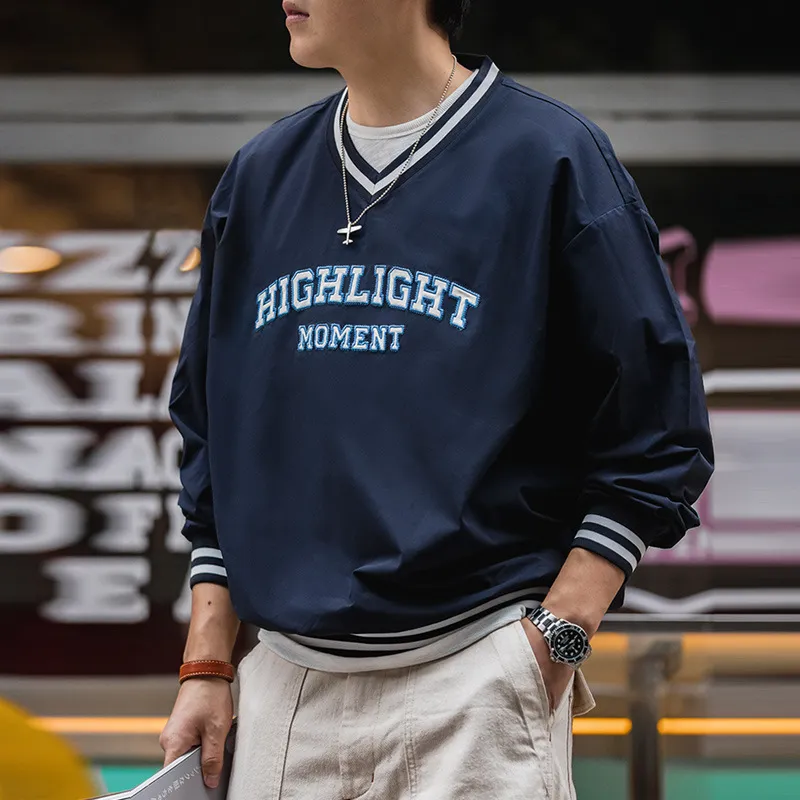 V-neck uniform sports shoulder long sleeve T-shirt