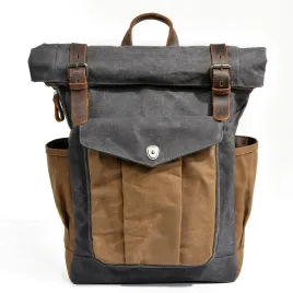 Oil wax canvas travel backpack